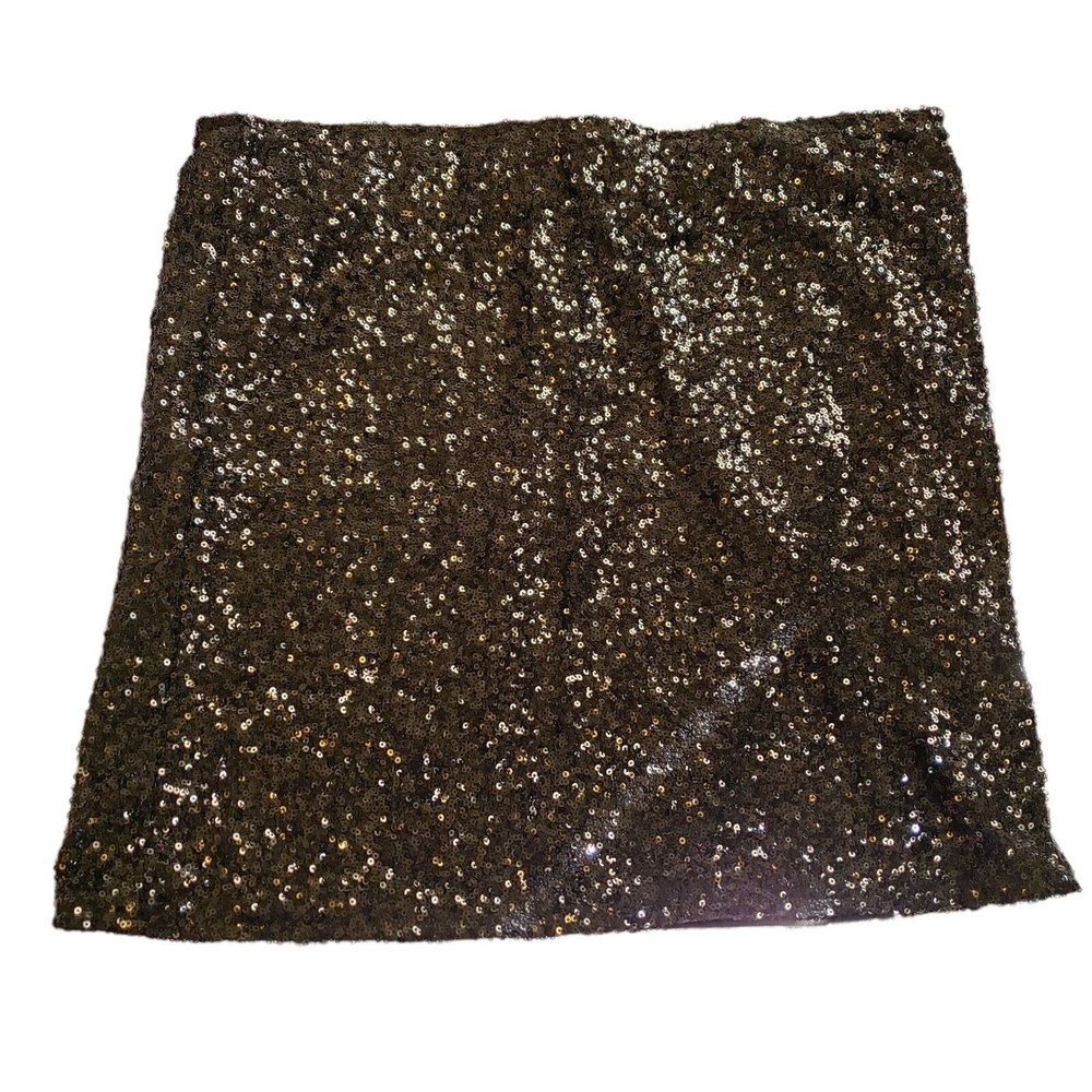 Rosebud Sequin Mini Skirt Y2K 90s Black Sz M Party Evening Out
